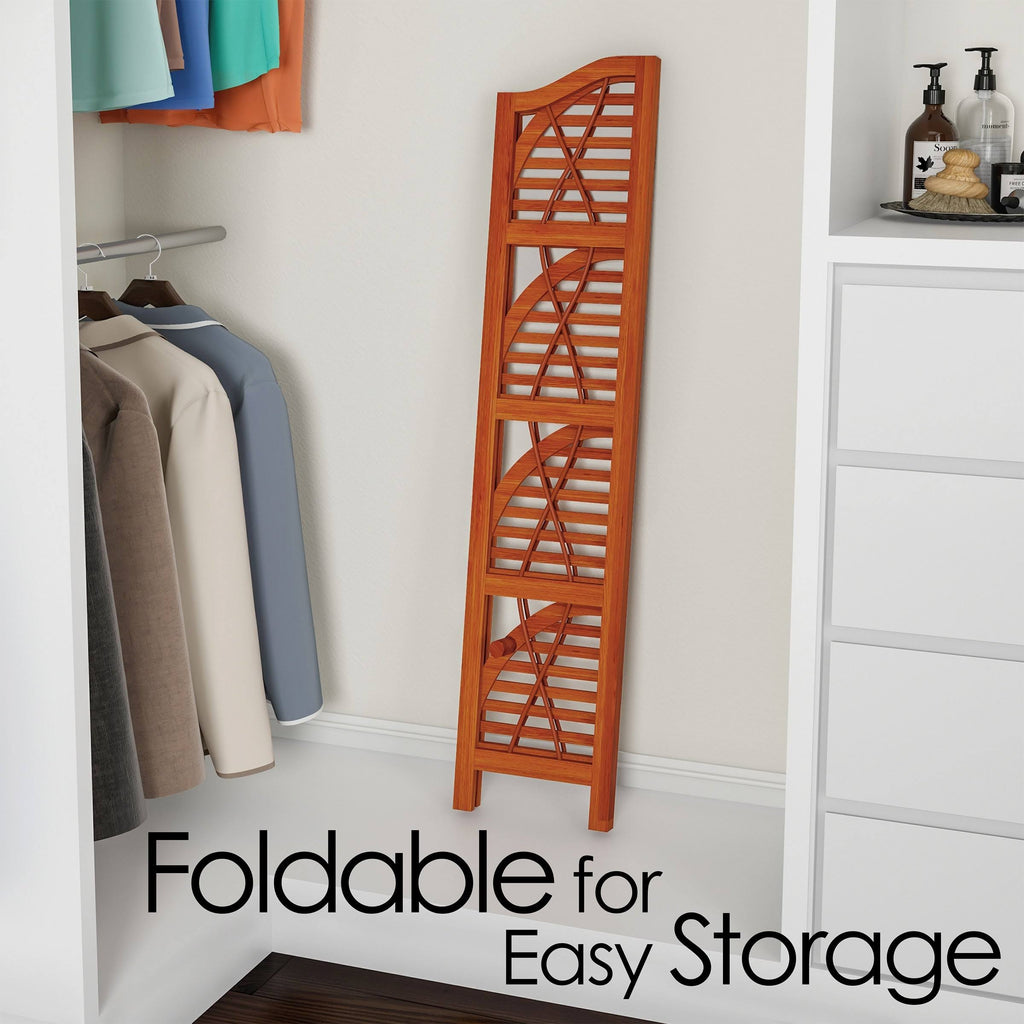 Lavish Home 4-Tier Folding Corner Bookcase V850183