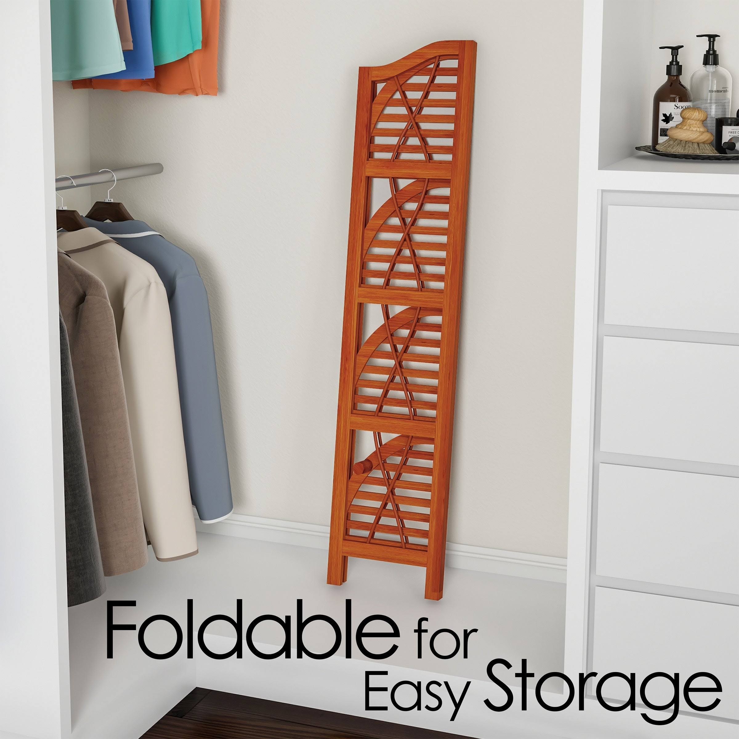 Lavish Home 4-Tier Folding Corner Bookcase V850183