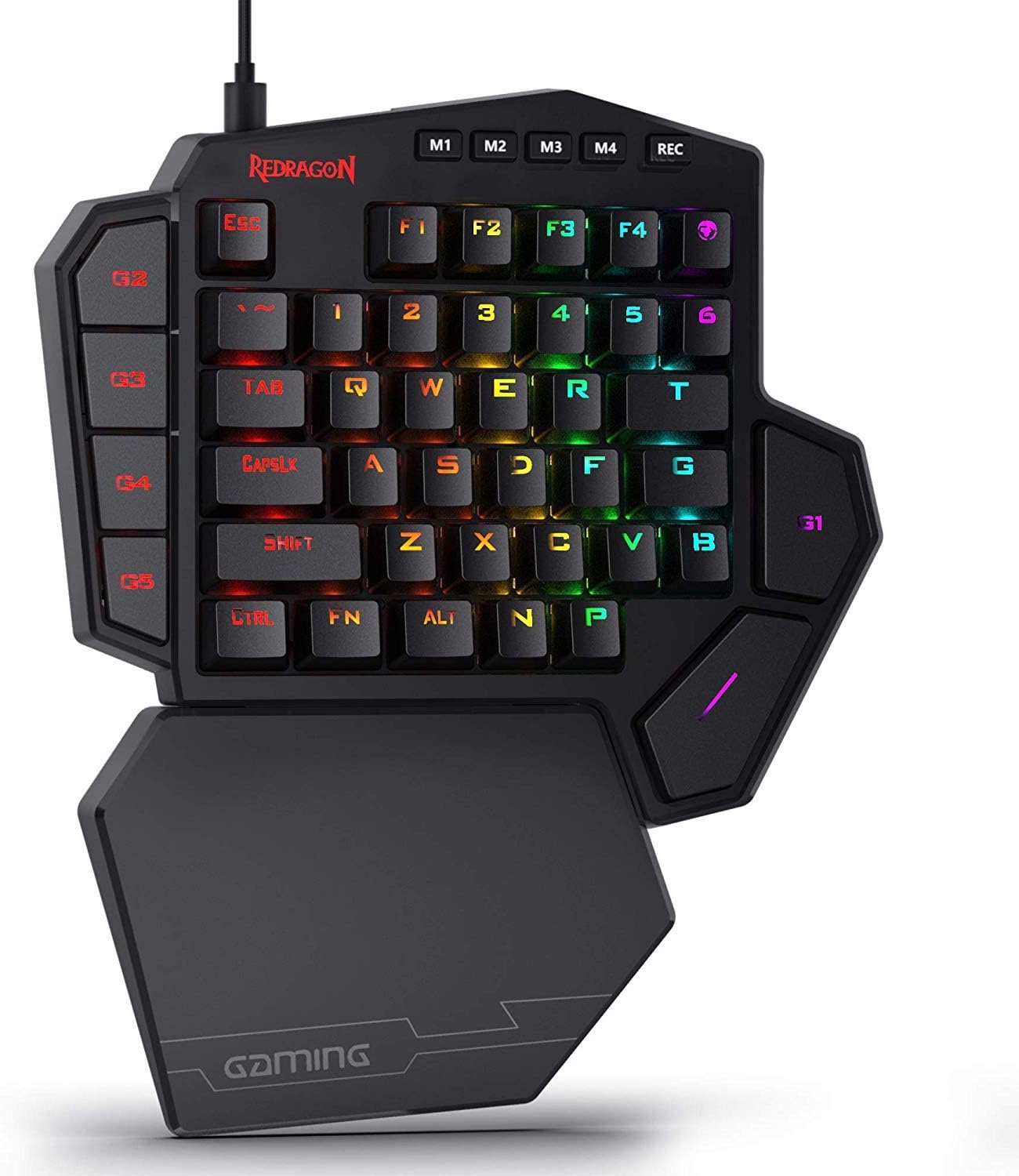 Redragon K585 DITI One-Handed RGB Mechanical Gaming Keyboard, 42 Keys, Black-Blue Switch L627