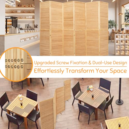 Bamboo Room Divider Folding Privacy Screen 4 Panel Brown R433280