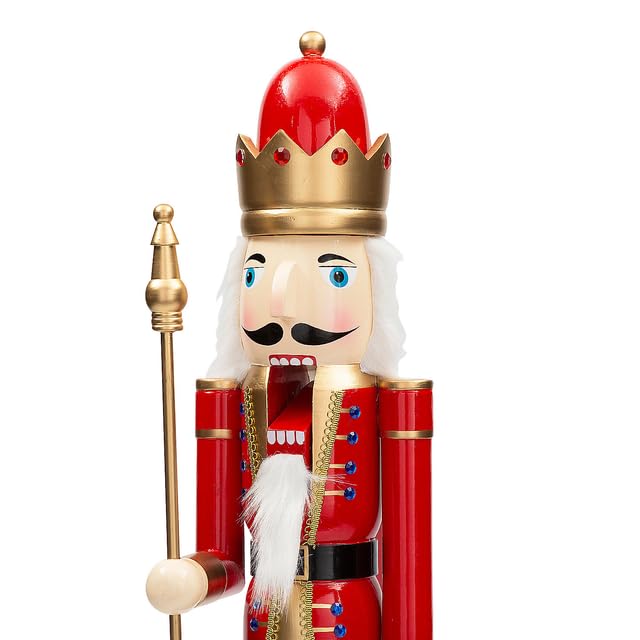 Fun Express 3 Ft. Green Wooden Holiday Nutcracker with Scepter L162