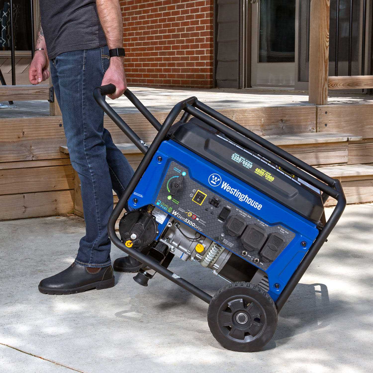 Westinghouse 6500 Watt Dual Fuel Portable Generator with CO Sensor C344207