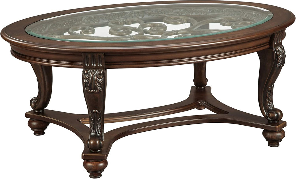 Signature Design by Ashley Norcastle Half Moon Sofa Table, Dark Brown C84106