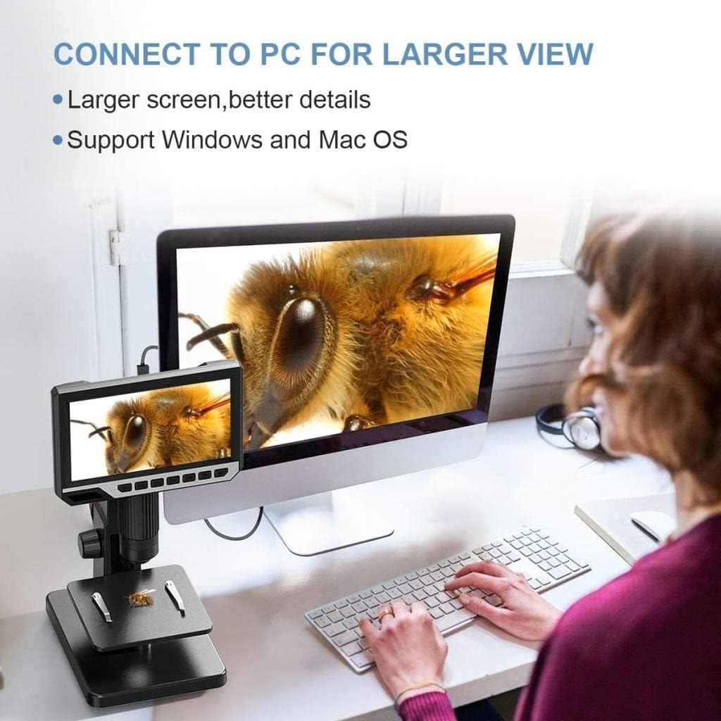 TOMLOV DM11 LCD Digital Microscope 2000X Dual Lens 7" IPS Display W6180