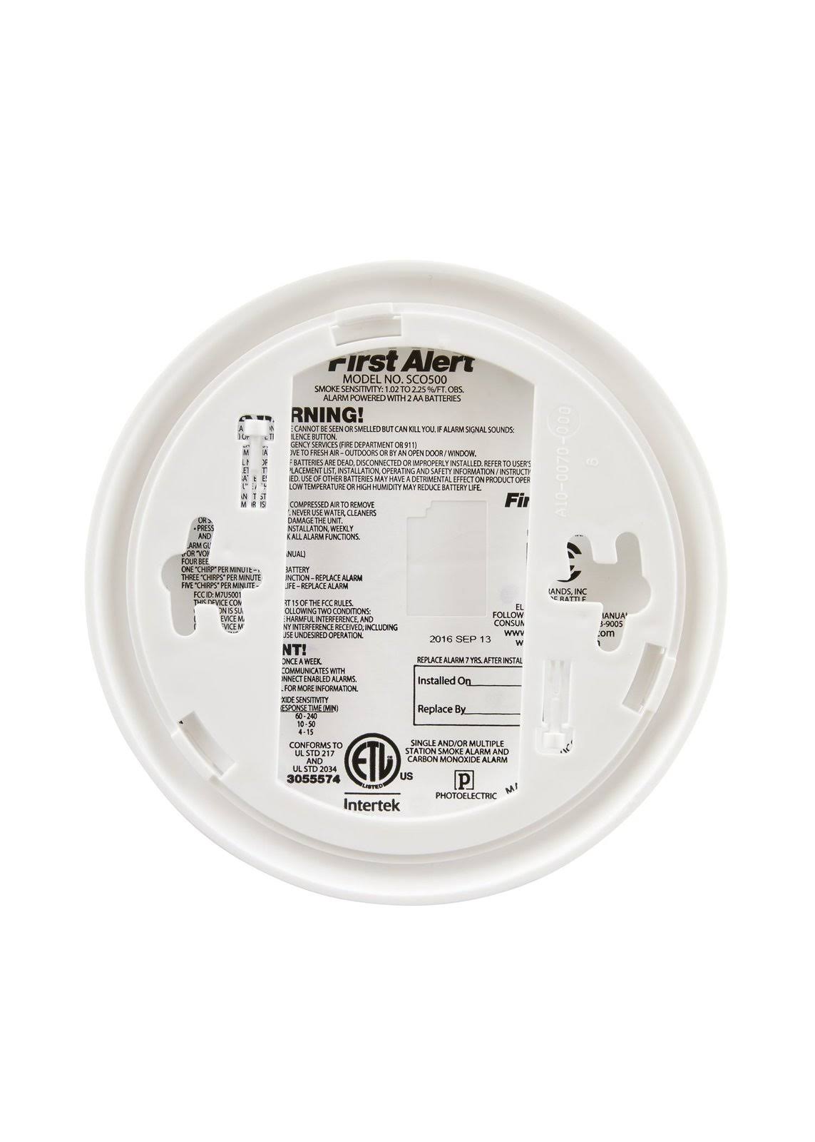 First Alert SCO500B Wireless Interconnected Smoke and Carbon Monoxide Detector F392
