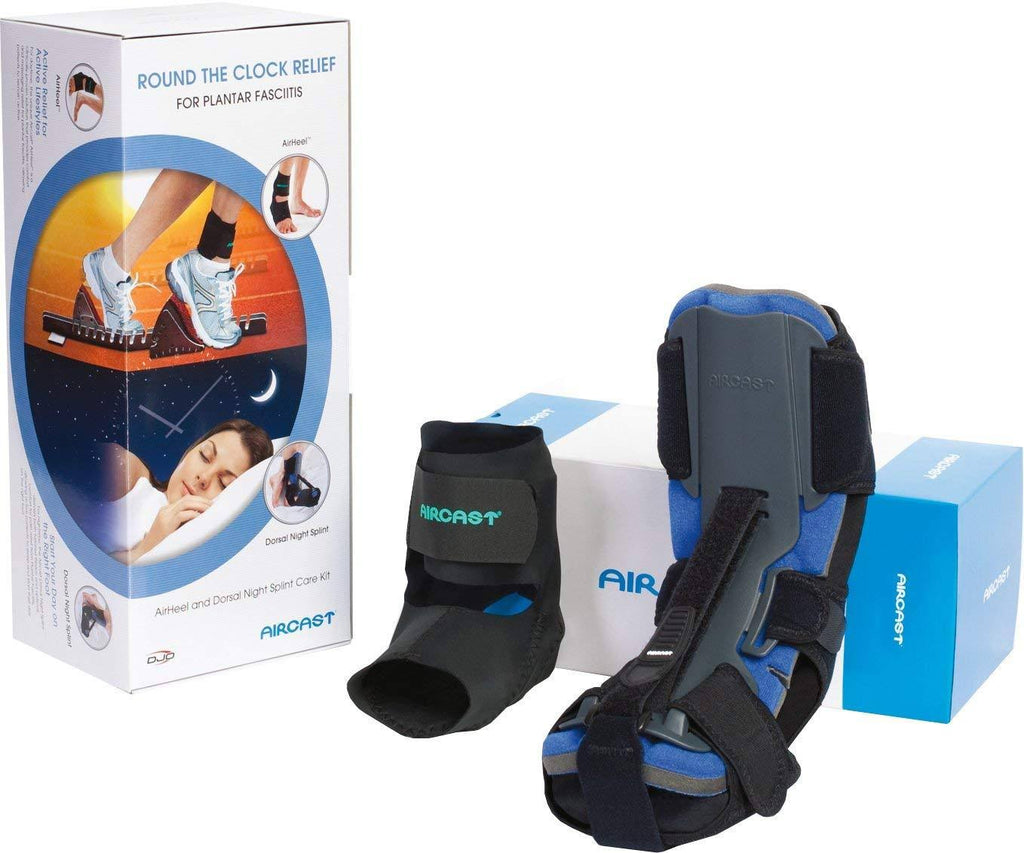 Aircast AirHeel Ankle Support Brace and Dorsal Night Splint (DNS) Care Kit, Large
