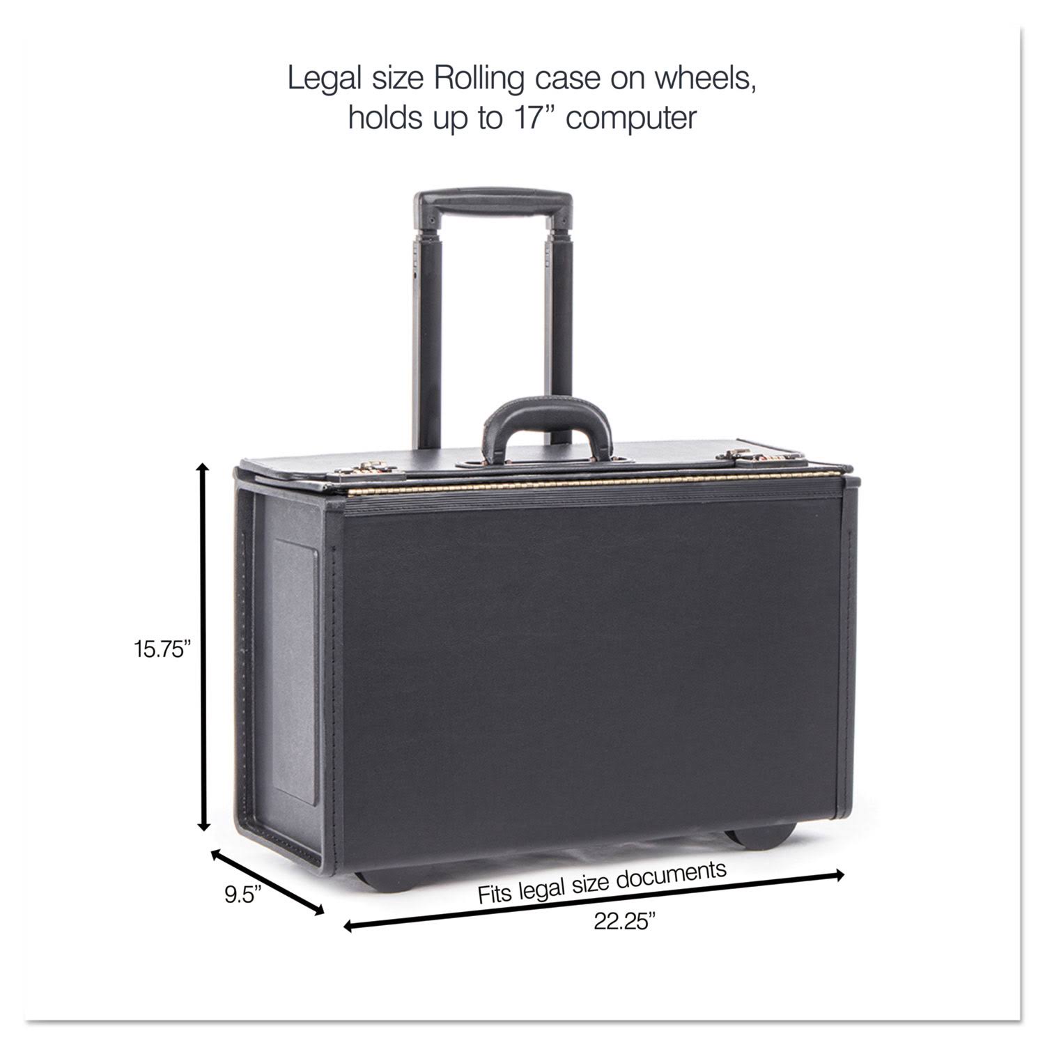 Stebco Tufide Rolling Catalog Case, 22 1/4 x 9 x 13 1/2, Black O848401
