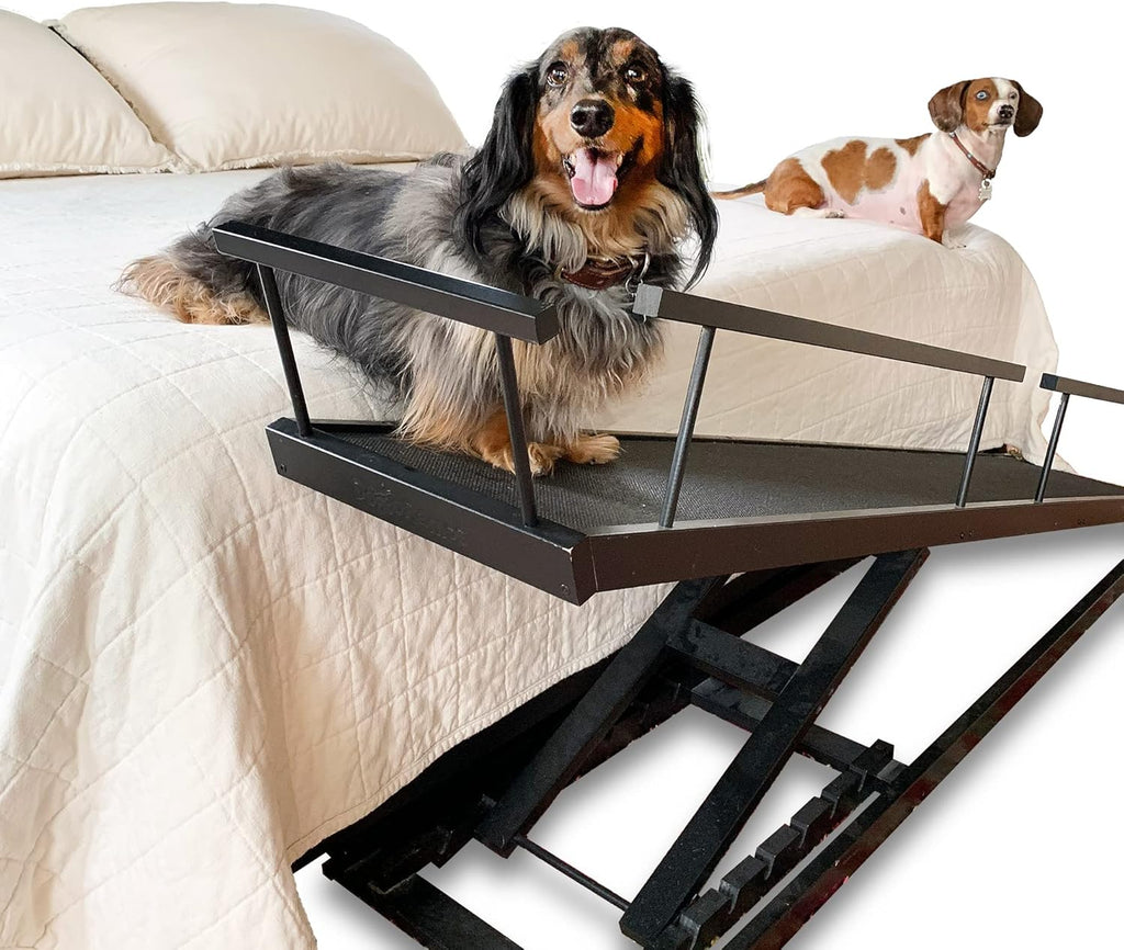 DoggoRamps Bed Ramp for Small Dogs, Adjustable up to 37", Solid Hardwood L3375